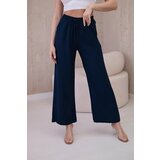 Kesi Wide viscose trousers Navy blue Cijene