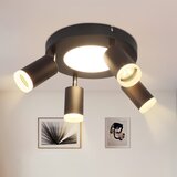 Nettlife Stropna svetilka 4 žarnice GU10 20W spalnica 3000k črna vrtljiva vrtljiva kovinska, (22116878) | Shoptok.si