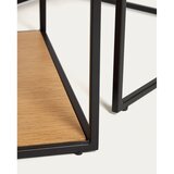 Kave Home Okrogle mizice z mizno ploščo v hrastovem dekorju v kompletu 2 ks 50x100 cm Yoana – | Shoptok.si