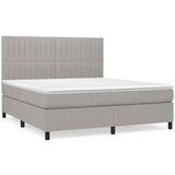  The Living Store Box spring postelja z vzmetnico svetlo siva 160x200 cm žamet - Box Spring Postelja, (21448651) | Shoptok.si