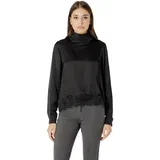 Topi & Bluze Elisa lace viscose satin blouse L 022 Črna
