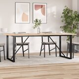  Blagovaonski stol O-oblika 200x100x75,5cm od borovine i čelik | shoptok.hr