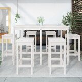  7-dijelni vrtni barski set bijeli od masivne borovine | shoptok.hr