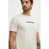 Calvin Klein Bombažna kratka majica moška, bež barva, K10K113118