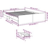 vidaXL Okvir kreveta s ladicama boja hrasta 150x200 cm drveni | shoptok.hr