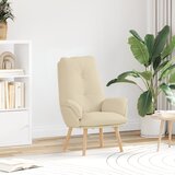 vidaXL Udobna fotelja od krem tkanine | shoptok.hr