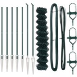 vidaXL Ograja iz verige z 7 zabojniki 1.4x10 m Galvanizirano jeklo | Shoptok.si