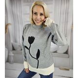 Pri Women's sweater half turtleneck warm flower print autumn winter ROSELYN | shoptok.hr