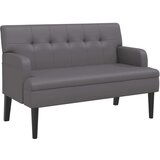  Klupa s naslonom siva 112 x 65 5 x 75 cm od umjetne kože | shoptok.hr