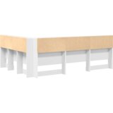 vidaXL Skladiščni naslon s polico z vzglavjem s shranjevanjem Bela 150 cm Konstruiran les | Shoptok.si
