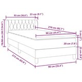 Box spring postelja z vzmetnico roza 90x210 cm žamet, (22054222) | Shoptok.si