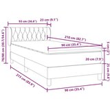 Box Spring krevet s madracem ružičasti 90x210 cm samt | shoptok.hr