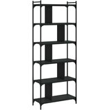  Regal za knjige sa 6 razina crni 76x32x192 cm konstruirano drvo | shoptok.hr