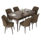 Hanah home set trpezarijski sto i 6 stolica nef baroque brown | ePonuda.com