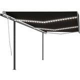  Tenda na ručno uvlačenje s LED svjetlima 6 x 3 m antracit | shoptok.hr