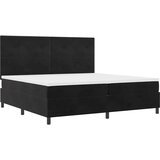  LED Box Spring Krevet s uzglavljem Crna 200 x 200 cm Baršun | Shoptok.si