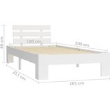  Okvir za krevet od masivne borovine bijeli 100 x 200 cm | Eponuda.com