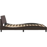  Posteljni okvir z vzglavjem rjav 140x190 cm umetno usnje | Shoptok.si