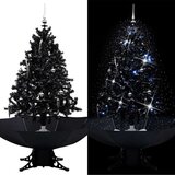 vidaXL Novoletna jelka s sneženjem in podstavkom črna 140 cm PVC, (20579805) | Shoptok.si