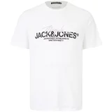 Jack & Jones Plus Majica 'ARUBA' staro roza / črna / bela