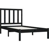  Posteljni okvir črn iz trdne borovine 100x200 cm, (20684408) | Shoptok.si