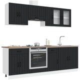  8-dijelni set kuhinjskih ormarića Kalmar konstruiranog drva Crna | shoptok.hr
