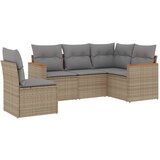 The Living Store Vrtna sedežna garnitura 5-delna z blazinami bež poli ratan - Vrtna Sedežna Garniture, (21443214) | Shoptok.si