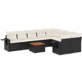  The Living Store Vrtna sedežna garnitura 10-delna z blazinami črn poli ratan - Vrtna Sedežna Garniture, (21461150) | Shoptok.si