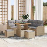  8-komadni vrtni sofa set s jastucima bež poli ratan akacija | shoptok.hr