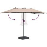  Vrtni suncobran Sivo-smeđa 385 x 209 x 244 cm Poliester | shoptok.hr