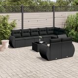 vidaXL 9-dijelni set vrtnih sofa s jastucima crni od poliratana | shoptok.hr