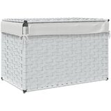  Košara za rublje s poklopcem bijela 55,5x35x34 cm od poliratana | Eponuda.com