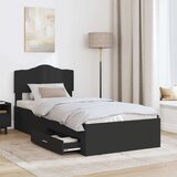 vidaXL Krevetna konstrukcija Crna 75 x 190 cm Konstruirano drvo | shoptok.hr