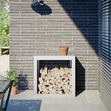 vidaXL stojalo za drva belo 60x40x60 cm jeklo Cene