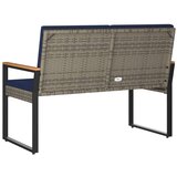  Zunanja klop z blazino Siva in mornarsko modra 107 x 61 x 80 cm, (5000272849) | Shoptok.si