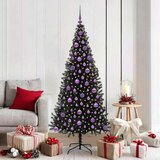vidaXL Božično drevo med 300 LED z stojalom Črna 180 cm PVC | Shoptok.si