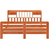  Knjižna postelja brez vzmetnice vošč. rjava 200x200 cm borovina, (21608814) | Shoptok.si