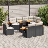 vidaXL 9-dijelni set vrtnih sofa s jastucima crni od poliratana bagrem | shoptok.hr