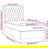 Box spring krevet s madracem tamnosivi 90x190 cm baršunasti | shoptok.hr