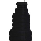 vidaXL 12-dijelni set ručnika crni 360 gsm 100 % pamuk | shoptok.hr