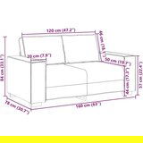 vidaXL Dvosjed Sofa Svijetlo siva 120 cm Tkanina | shoptok.hr