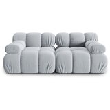 Micadoni Home svetlo modra žametna sedežna garnitura 188 cm bellis – Cene