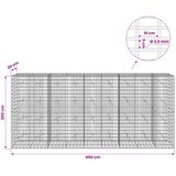  Gabion s žicom debljine 3,5 mm i mrežom 5x10 cm 450x20x200 cm | shoptok.hr