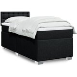 vidaXL Box spring postelja z vzmetnico črn 90x190 cm blago | Shoptok.si