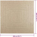  Rug "ZIZUR" Bež 200x200 cm Juta videz Notranje in zunanje | Shoptok.si