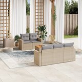 vidaXL 6-dijelni set vrtnih sofa s jastucima bež od poliratana | shoptok.hr