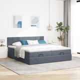  Okvir kreveta s madracima tamnosivi 200x200cm baršunasti | shoptok.hr