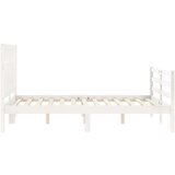 Okvir kreveta s uzglavljem bijeli 4FT6 bračni od masivnog drva | shoptok.hr