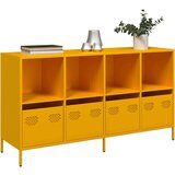 vidaXL Komoda gorčično rumena 135x39x73,5 cm hladno valjano jeklo | Shoptok.si