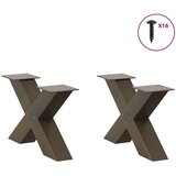  Noge za stolić X-oblika 2 kom prirodni čelik 50x(30-31)cm čelik | shoptok.hr